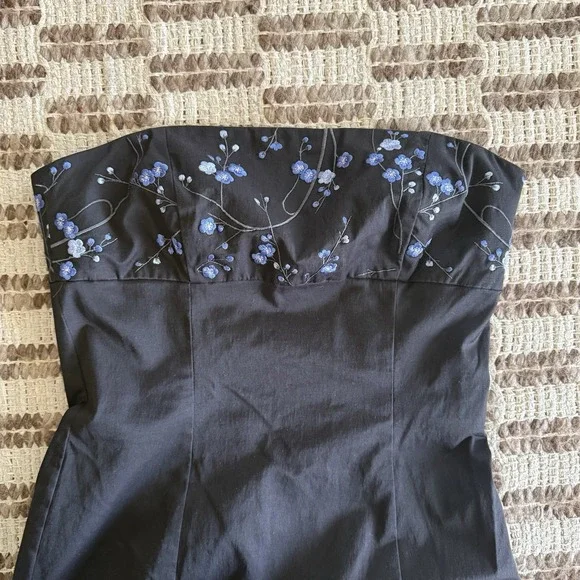 Vtg Y2k Express Floral Babydoll Strapless Formal Dress 3/4 Fairy Whimsigoth - Picture 5 of 8